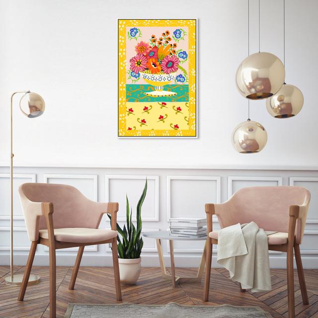 Floral and Botanical Colorful Vase with Flower Bouquet by Oliver Gal - Painting on Canvas Oliver Gal Format: White Framed, Size: 76.2cm H x 50.8cm W on Productcaster.