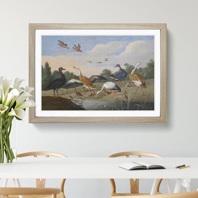 Herons and Ducks by Jan Van Kessel - Picture Frame Painting East Urban Home Frame Option: Oak Framed, Size: 36cm H x 48cm W x 2cm D on Productcaster.