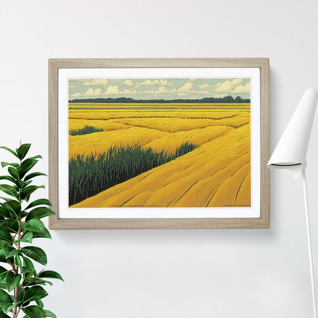 Amazing Wheat Field - Picture Frame Painting Brambly Cottage Frame Colour: Oak Framed, Size: 46cm H x 64cm W x 2cm D on Productcaster.