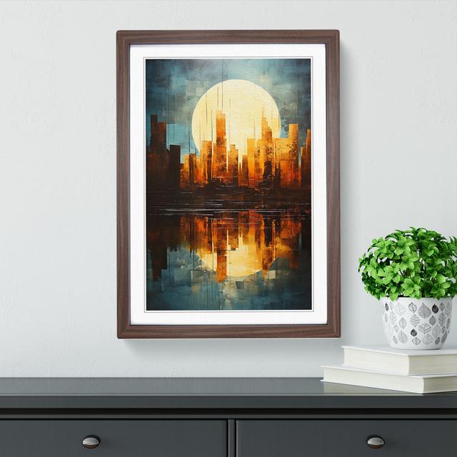 Skyline Modern - Single Picture Frame Print on Wood 17 Stories Size: 46cm H x 34cm W x 2cm D, Frame Colour: Walnut on Productcaster.