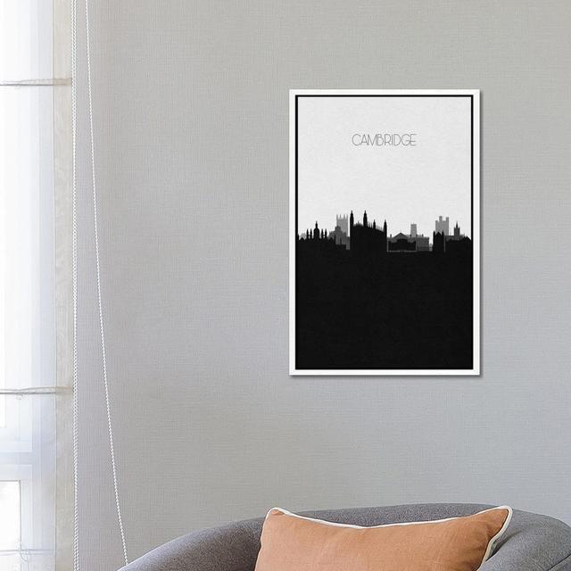 Cambridge, United Kingdom City Skyline by Ayse Deniz Akerman - Graphic Art on Canvas Ebern Designs Format: White Floater Frame, Size: 66.04cm H x 45.7 on Productcaster.