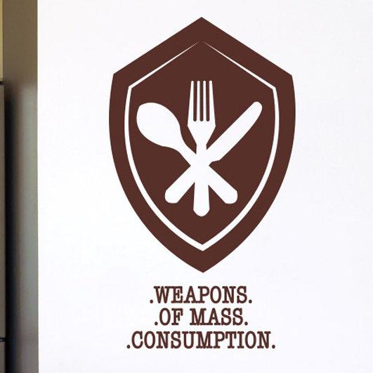 Weapons of Mass Consumption Wall Sticker East Urban Home Size: Medium, Colour: Brown on Productcaster.