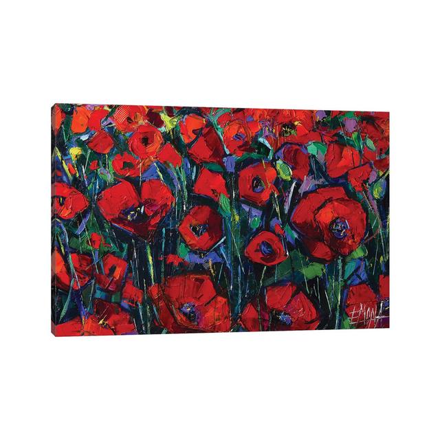 Poppies Symphony by Mona Edulesco - Wrapped Canvas Painting ClassicLiving Size: 20.32cm H x 30.48cm W x 1.91cm D on Productcaster.