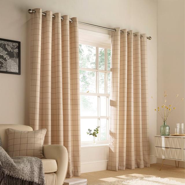 Grommet Eyelet Room Darkening Curtains (Set of 2) furn. Panel Size: 117 W x 137 D cm, Colour: Natural on Productcaster.