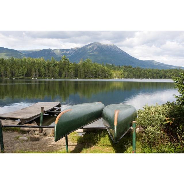 Daicey Pond And Mt Katahdin by Apelletr - Wrapped Canvas Print Union Rustic Size: 61cm H x 91cm W x 3.8cm D on Productcaster.