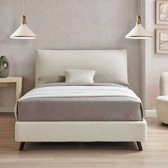 Kerns Upholstered Bed Frame Canora Grey Colour: Ivory, Size: Double (4'6) on Productcaster.