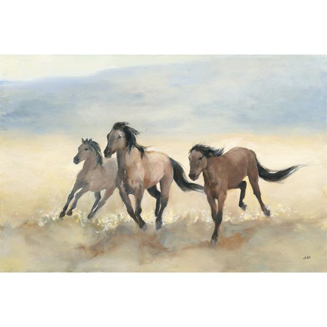 Wild Mustangs by Julia Purinton - Wrapped Canvas Painting Union Rustic Size: 20cm H x 30cm W on Productcaster.