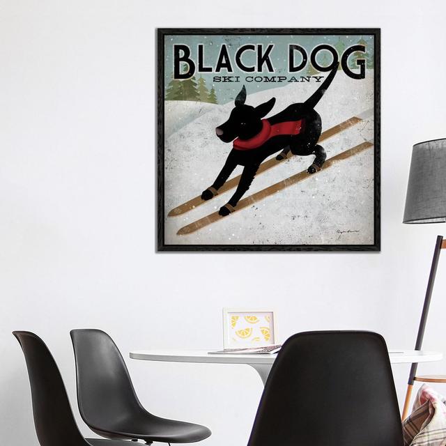 Black Dog Ski Co. II Happy Larry Size: 93.98cm H x 93.98cm W, Format: Black Floater Framed on Productcaster.