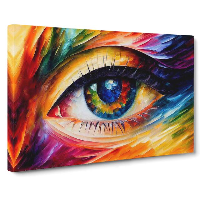 Shimmering Human Eye Abstract - Wrapped Canvas Graphic Art Marlow Home Co. Size: 35cm H x 50cm W x 3cm D on Productcaster.