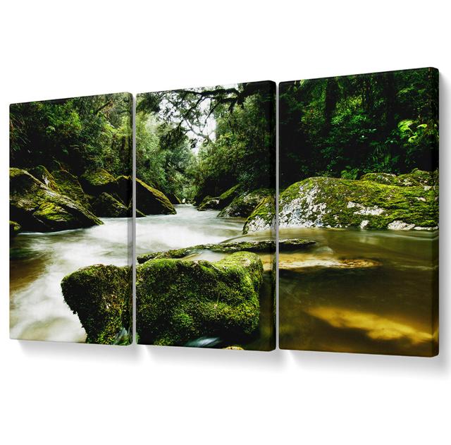 The River Flow - 3 Piece Wrapped Canvas Graphic Art Union Rustic Size: 50.8cm H x 106.6cm W on Productcaster.