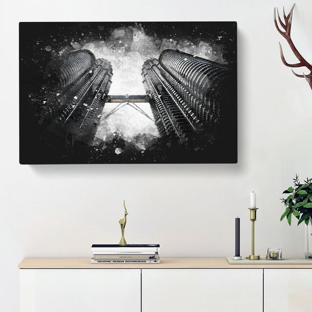 Petronas Twin Towers - Wrapped Canvas Print East Urban Home Size: 50cm H x 76cm W x 3cm D on Productcaster.