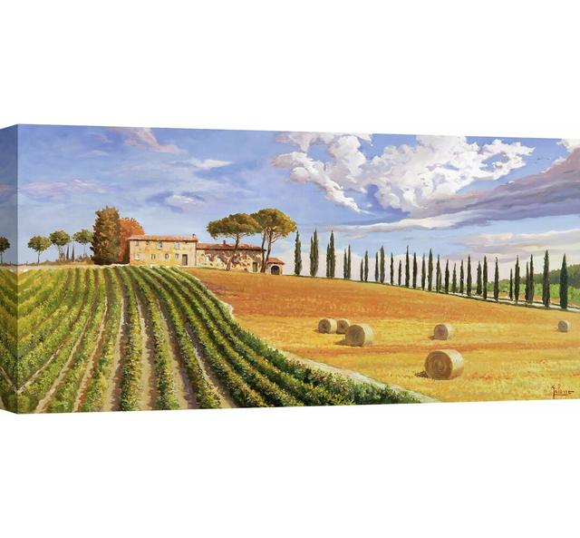 Tuscan Hills by Adriano Galasso - Wrapped Canvas Painting Print Ebern Designs Size: 35 cm H x 70 cm W on Productcaster.