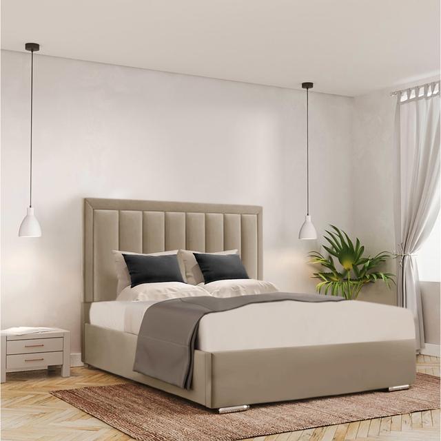 Cenka Upholstered Standard Bed Ivy Bronx Size: 90 x 190 cm, Colour: Coffee on Productcaster.