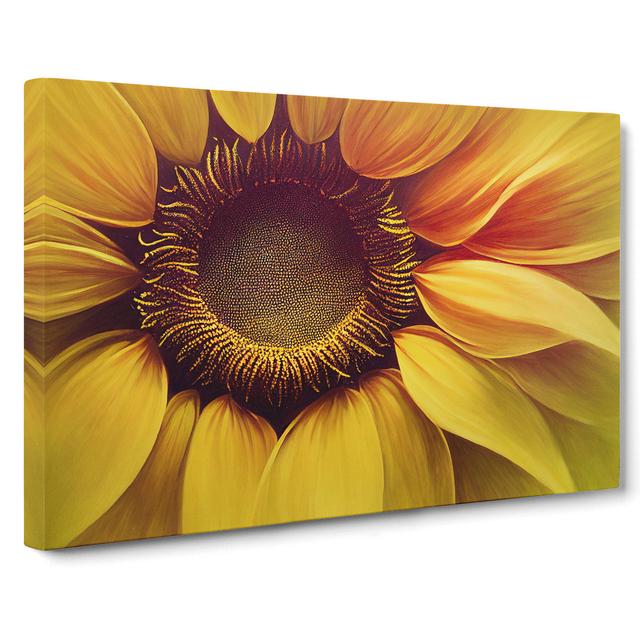 Harmonious Sunflower - Wrapped Canvas Photograph Brambly Cottage Size: 50cm H x 76cm W x 3cm D on Productcaster.