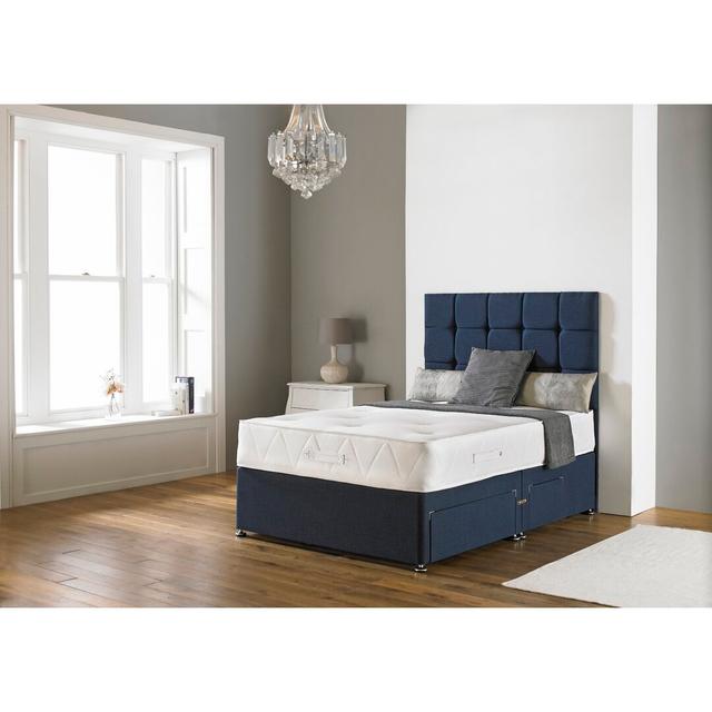 Asia Orthopaedic Divan Bed Set Fairmont Park Storage Type: No Storage, Size: Super King (6'), Colour: Steel Plush Velvet on Productcaster.