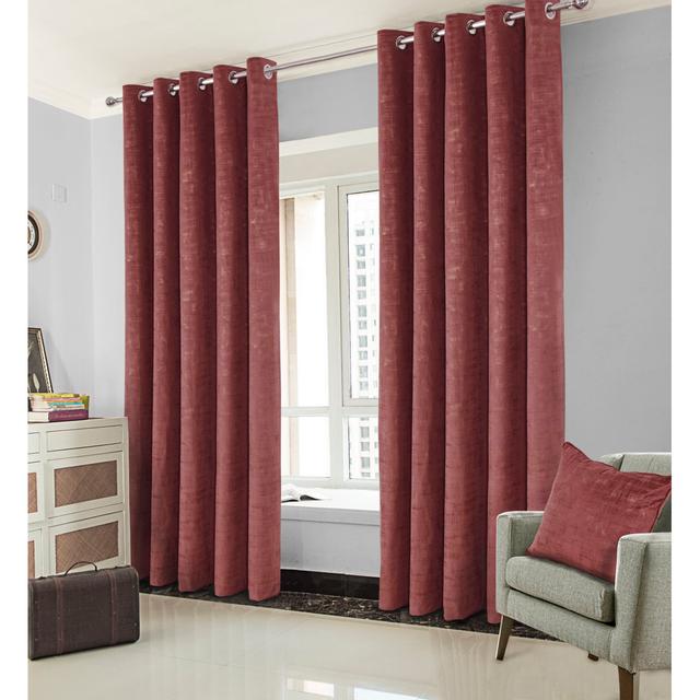 Conrada Polyester Room Darkening Grommet / Eyelet Curtain Pair (Set of 2) Brayden Studio Panel Size: 229 W x 229 D cm, Colour: Heather on Productcaster.