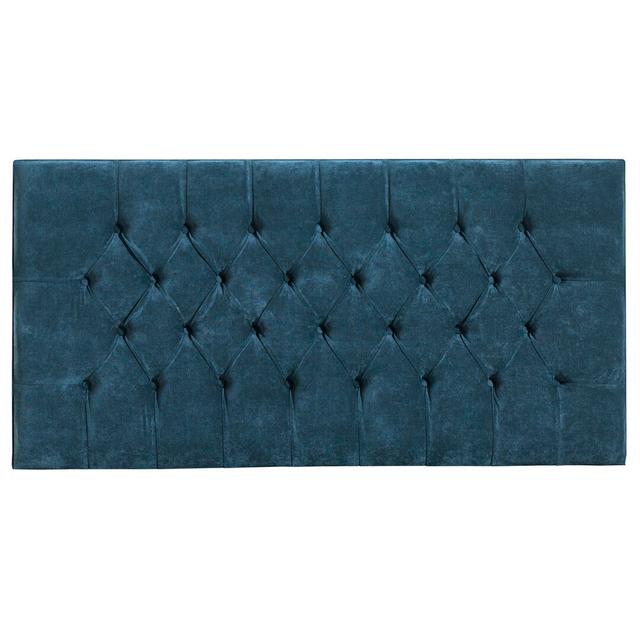 Nicolette Upholstered Headboard Latitude Run Size: Double (4'6), Upholstery: Blue on Productcaster.