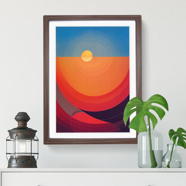 Enlightened Abstract Sunset - Picture Frame Graphic Art Metro Lane Size: 46cm H x 34cm W, Frame Colour: Walnut on Productcaster.