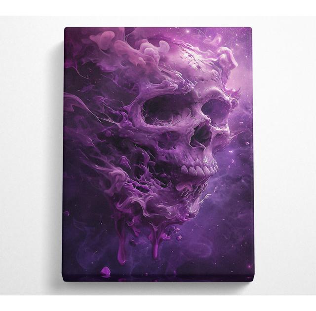 Purple Cosmic Skull - Wrapped Canvas Art Prints Happy Larry Size: 121.9cm H x 81cm W x 10cm D on Productcaster.