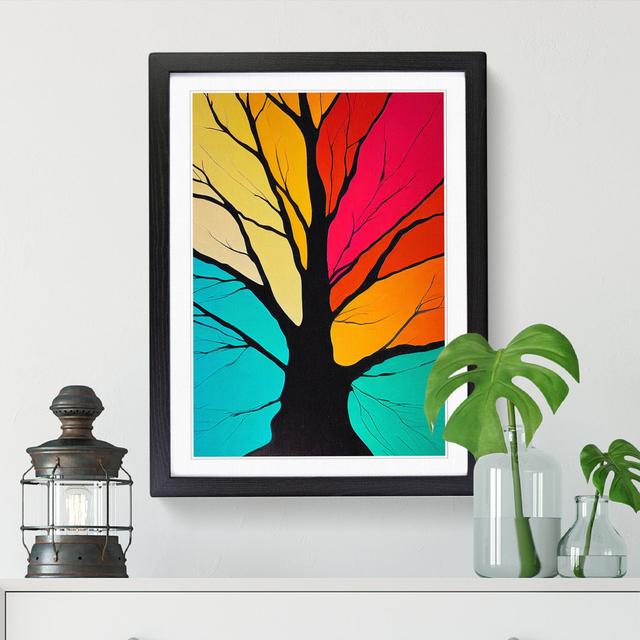 Abstract Tree Colours Vol.5 Marlow Home Co. Format: Walnut Framed, Size: 34cm H x 25cm W x 2cm D on Productcaster.