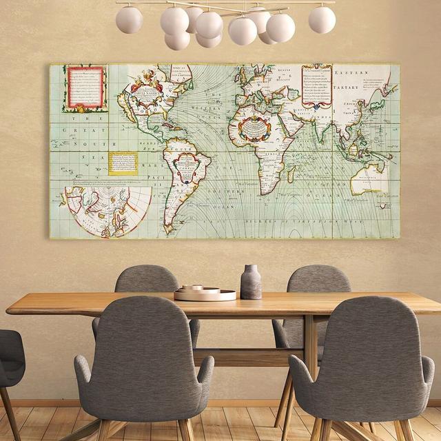 Nova & Accuratissima Totius Terrarum Orbis Tabula Nautica, 1707 By Samuel Thornton House of Hampton Size: 70cm H x 140cm W x 4cm D on Productcaster.