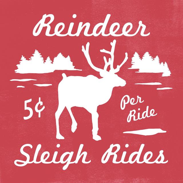 Reindeer Rides II by Emma Scarvey - Wrapped Canvas Typography Print Union Rustic Size: 122cm H x 122cm W on Productcaster.