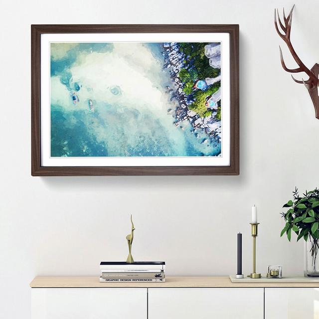 Birds Eye View of Boats in Abstract - Picture Frame Graphic Art Print East Urban Home Frame Option: Walnut Framed, Size: 62cm H x 87cm W x 2cm D on Productcaster.