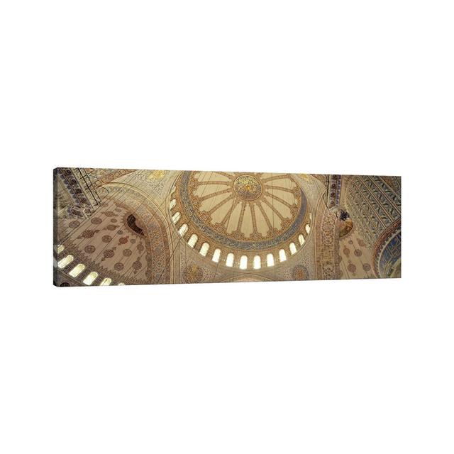 Interiors of a Mosque, Blue Mosque, Istanbul, Turkey by Panoramic Images - Wrapped Canvas Panoramic Photograph Latitude Run Size: 50.8cm H x 152.4cm W on Productcaster.