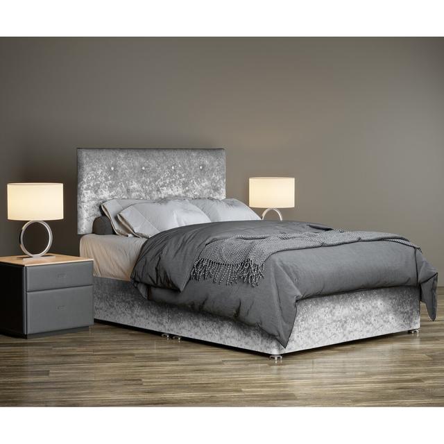 Taliesin Divan Bed Base 17 Stories Size: Double (4'6), Colour: Silver on Productcaster.