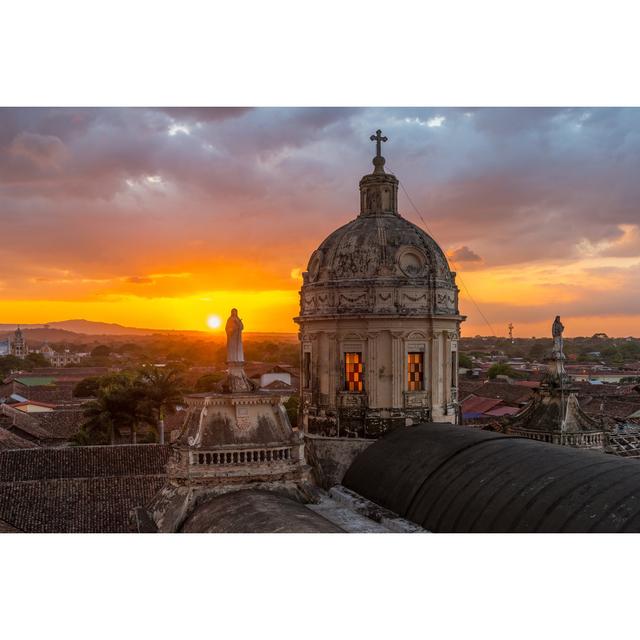 Sunset In Granada, Nicaragua - Wrapped Canvas Print Ebern Designs Size: 20cm H x 30cm W x 3.8cm D on Productcaster.