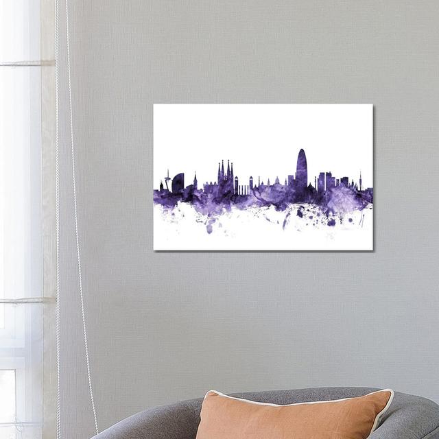 Barcelona, Spain Skyline by Michael Tompsett - Wrapped Canvas Gallery-Wrapped Canvas Giclée Latitude Run Size: 45.72cm H x 66.04cm W x 1.91cm D on Productcaster.