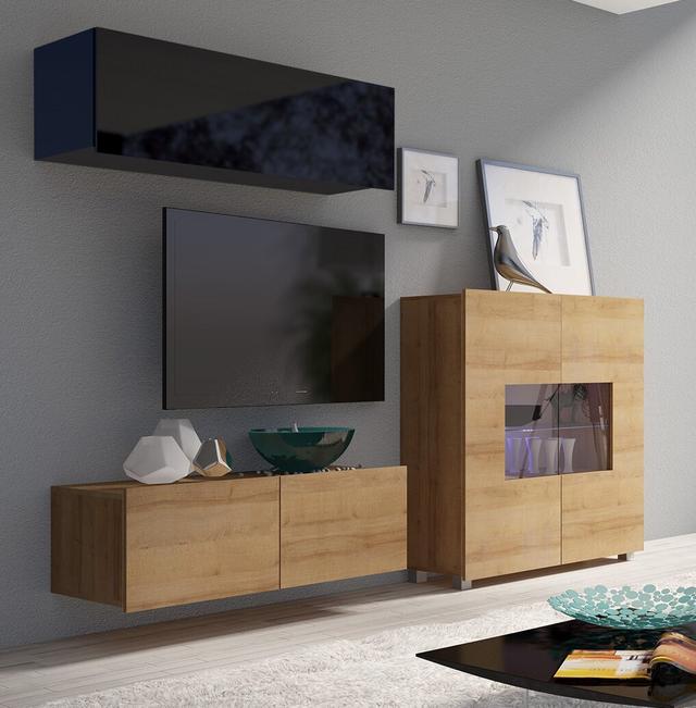 Set Kala Entertainment Unit for TVs up to 60" Ivy Bronx Colour: Black/Golden Oak on Productcaster.