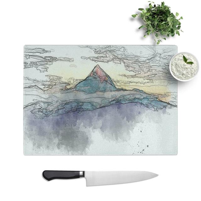 Tempered Glass Peak of Fishtail Mountain Chopping Board East Urban Home Size: 28.5 cm W x 20 cm L on Productcaster.