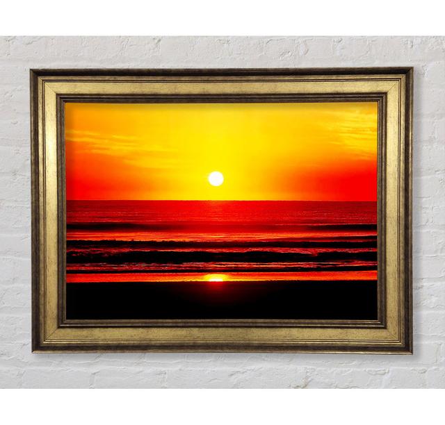 Red Ocean Waves Framed Print House of Hampton Size: 84.1cm H x 118.9cm W x 8cm D, Format: Antique Gold Framed Paper on Productcaster.