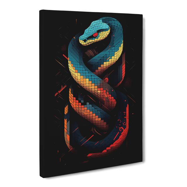 Snake Geometric No.2 - Wrapped Canvas Art Prints Marlow Home Co. Size: 76cm H x 50cm W x 3cm D on Productcaster.