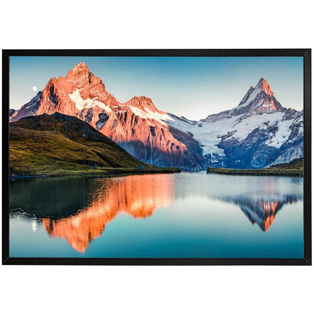 Fronton Fantastic Evening Panorama Of Bachalp Lake - Single Picture Frame Print Alpen Home Frame Option: Black Framed, Size: 51cm H x 76cm W x 4cm D on Productcaster.