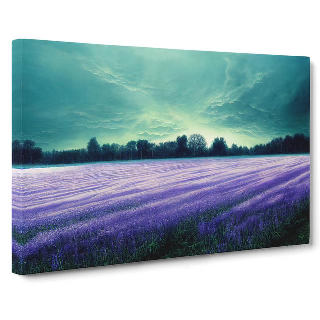 Illuminated Bluebell Field - Wrapped Canvas Painting Lily Manor Size: 35cm H x 50cm W x 3cm D on Productcaster.