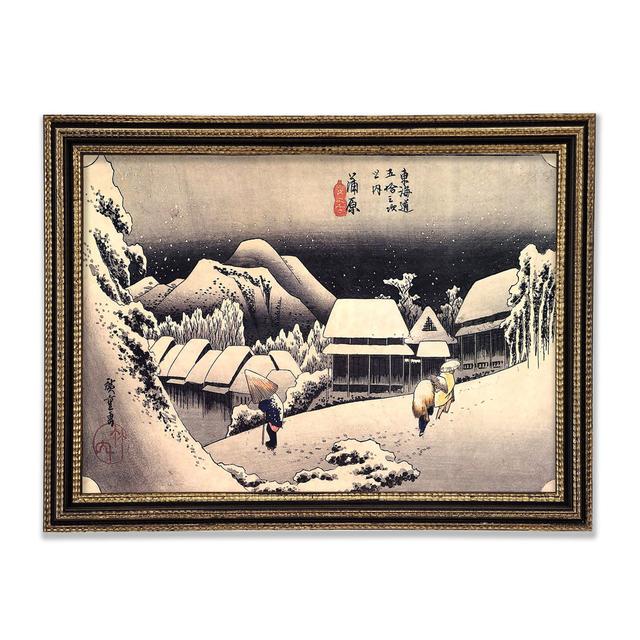 Gerahmtes Leinwandbild Hiroshige Kanbara ClassicLiving Größe: 59,7 cm H x 84,1 cm B x 8 cm T, Format: Poster mit weißem Rahmen on Productcaster.