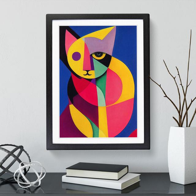 XC1022-239X Abstract Cat No.2 - Wrapped Canvas Graphic Art Metro Lane Size: 34cm H x 25cm W x 2cm D, Format: Black Framed on Productcaster.