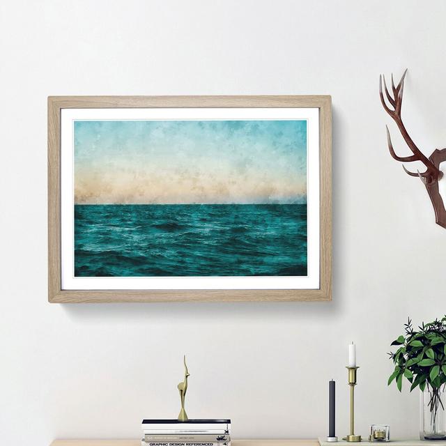 Ocean Stripe - Picture Frame Painting Print East Urban Home Frame Option: Oak Framed, Size: 36cm H x 48cm W x 2cm D on Productcaster.