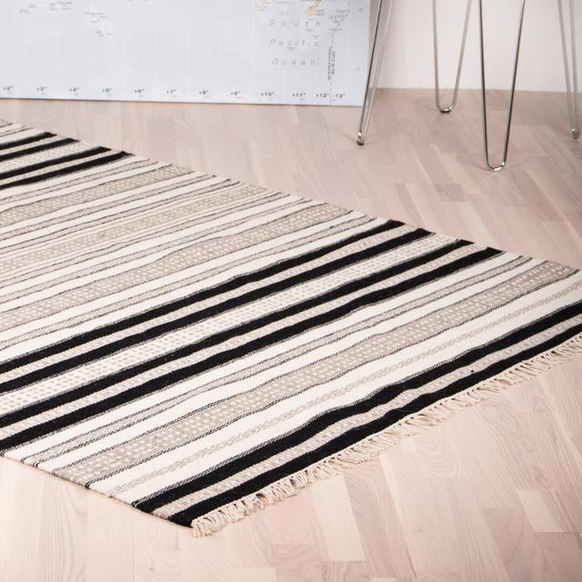 Caldina Wool/Cotton Ivory/Black Rug Bloomsbury Market Rug Size: Rectangle 160 x 230cm on Productcaster.