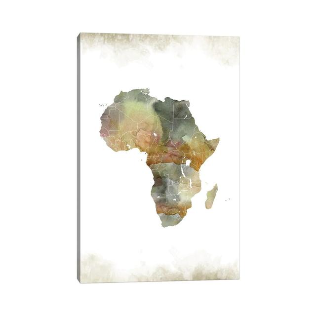 Africa Greenish Map Ivy Bronx Format: Wrapped Canvas, Size: 45.72cm H x 30.48cm W x 1.91cm D on Productcaster.