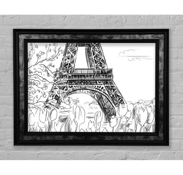 Eiffel Tower Close Up 1 - Print Rosalind Wheeler Size: 84.1cm H x 142.2cm W x 8cm D on Productcaster.