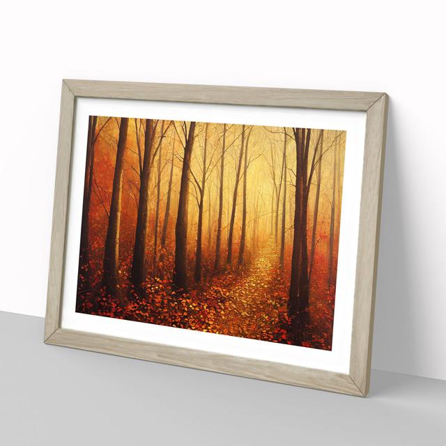 Inspirational Autumn Forest - Picture Frame Graphic Art Alpen Home Frame Colour: Oak, Size: 46cm H x 64cm W x 2cm D on Productcaster.