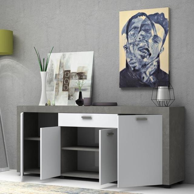 Sideboard Heinrike Brayden Studio Farbe: Grau/Weiß on Productcaster.