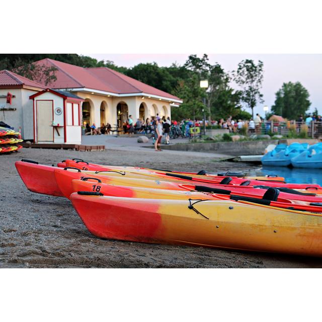 Beached Kayaks - Wrapped Canvas Print Breakwater Bay Size: 61cm H x 91cm W x 3.8cm D on Productcaster.