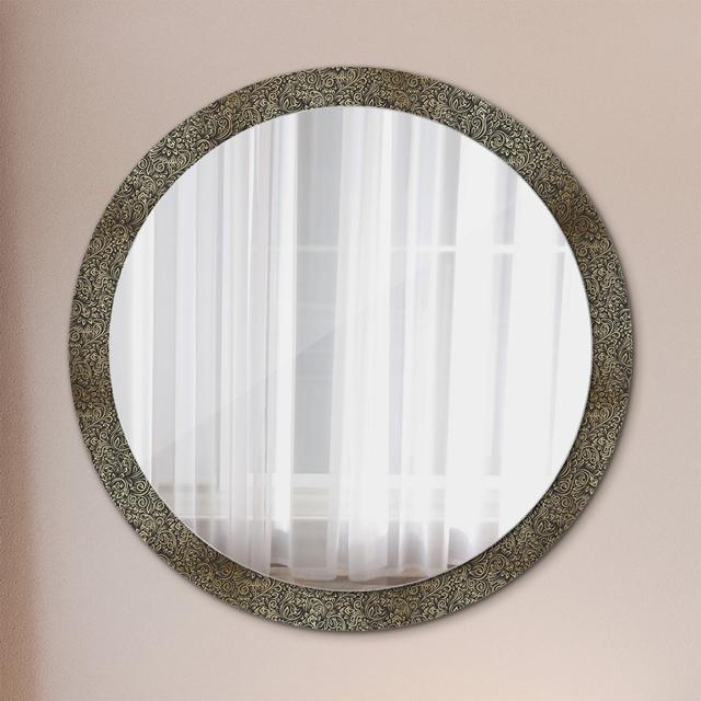 Huldar Round Glass Framed Wall Mounted Accent Mirror in Yellow East Urban Home on Productcaster.