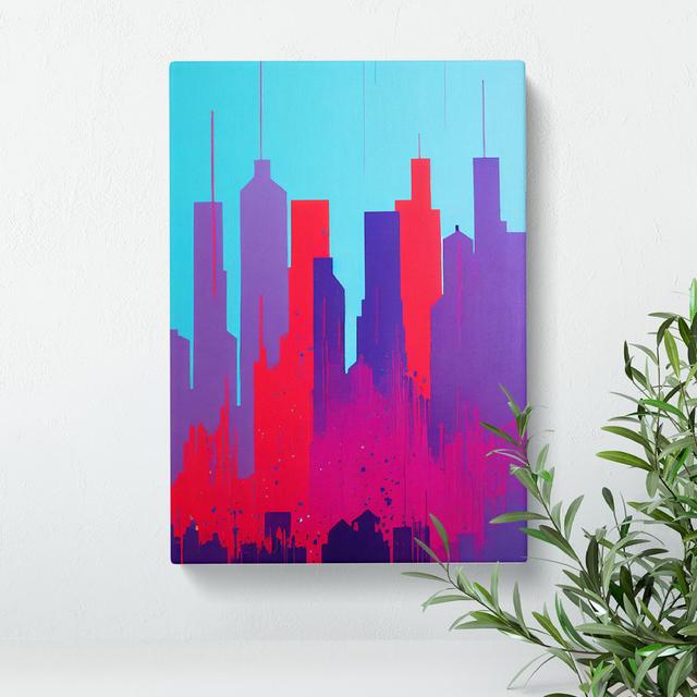 XC1022-1413X City Skyline Colours No.5 Abstract - Wrapped Canvas Print Metro Lane Size: 60cm H x 40cm W x 3cm D on Productcaster.