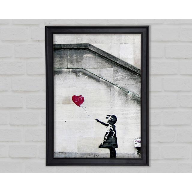 Heart Balloon Girl 20 Framed Print Rosalind Wheeler Size: 84.1cm H x 118.9cm W on Productcaster.