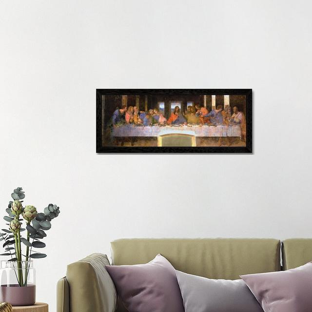 The Last Supper by Leonardo Da Vinci - Panoramic Painting on Canvas Lark Manor Frame Option: Black Framed, Size: 61cm H x 183cm W x 4cm D on Productcaster.